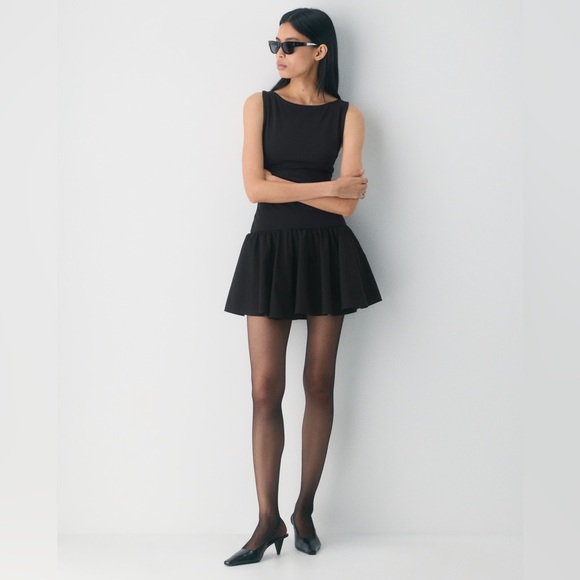 Aritzia Babaton NWT Contour Cotton Poplin Boatneck Bodice Drop Waist Dress (2XS) - Picture 2 of 4